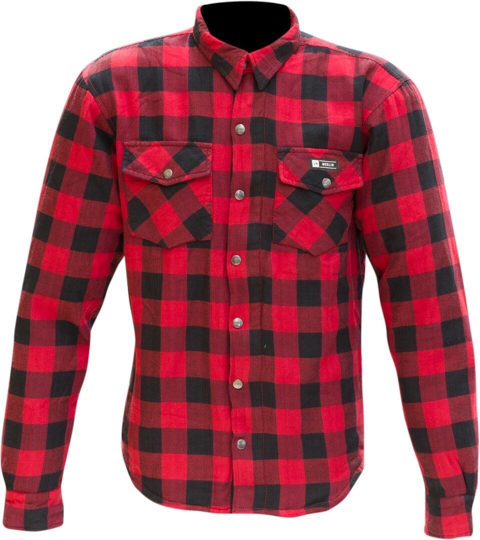 Merlin Axe Motorcycle Lumberjack Shirt  - Black Red