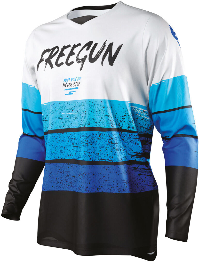 Freegun Devo Stripe Motocross Jersey  - Blue