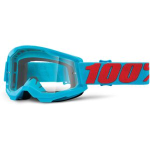 100% Strata 2 Clear Motocross Goggles  - Red Blue - Unisex