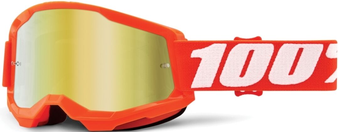 100% Strata Ii Extra Motocross Goggles  - White Orange