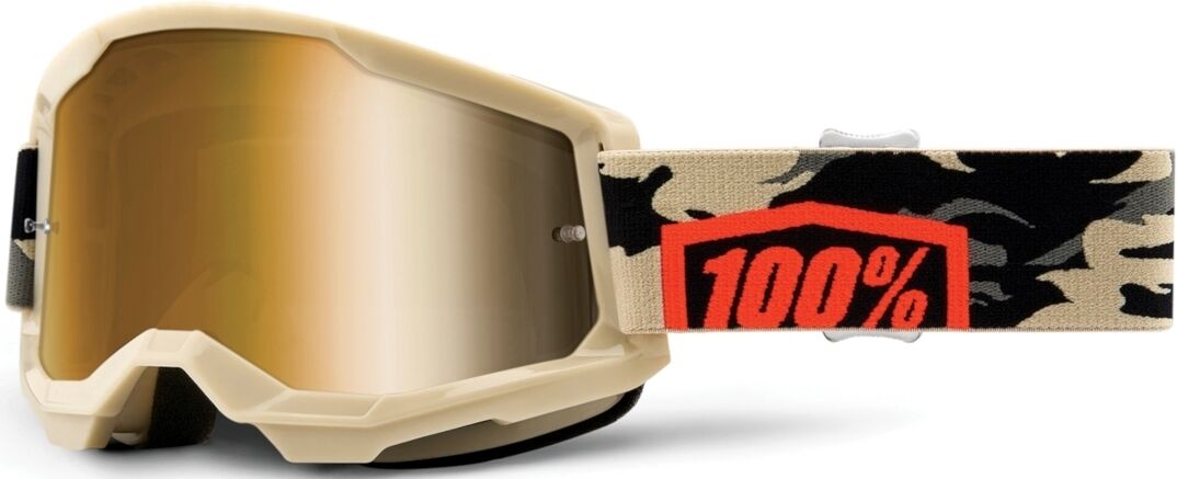 100% Strata Ii Extra Kombat Motocross Goggles  - Black Beige