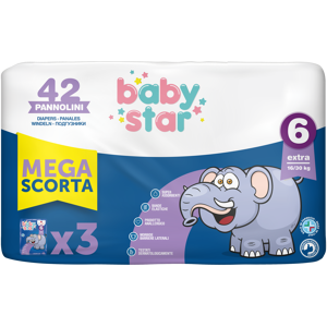 Farvima Medicinali Spa Babystar - Pannolini Taglia 6 Baby Star Formato Mega Scorta 42 Pezzi
