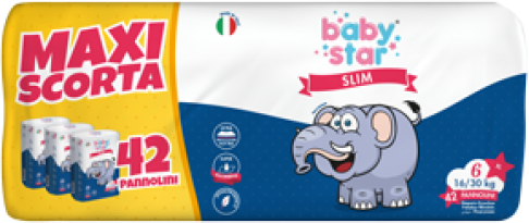 Farvima medicinali spa Pannolini Baby Star Taglia 6 Megascorta 42 Pezzi