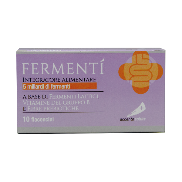 farma' srl fermenti´ (5mld) integratore alimentare naturale accento salute a base di fermenti lattici, vitamine b e fibre prebiotiche 10flaconcini monodose da 10ml