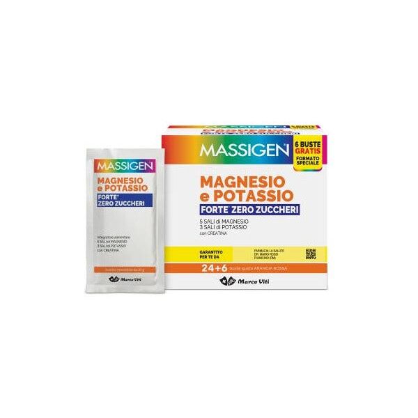 marco viti farmaceutici spa massigen magnesio potassio forte zero zuccheri 24+6 bustine