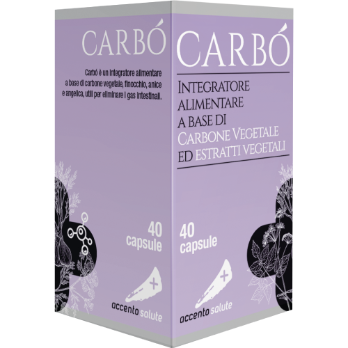 farma' srl carbo´ integratore alimentare naturale accento salute a base di carbone vegetale, estratti di finocchio, anice verde, angelica e menta 40capsule