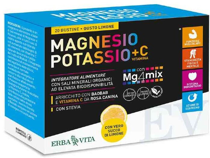 Erba Vita Magnesio E Potassio  + Vitamina  C Limone 20buste