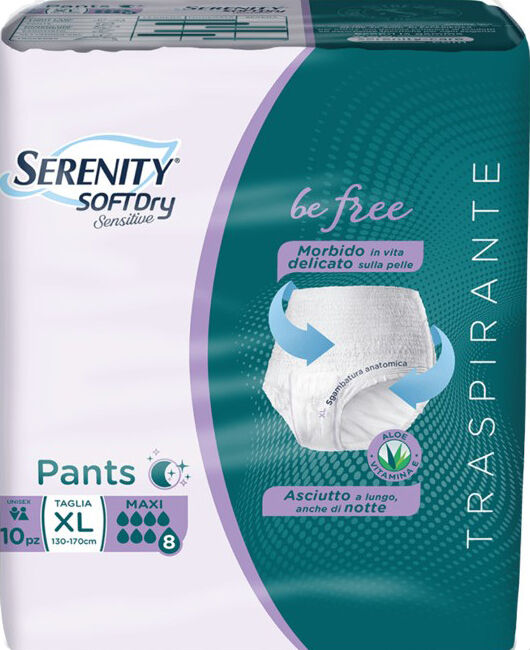 Serenity spa Serenity Pants Soft Dry Sensitive Misura Xl 10 Pezzi