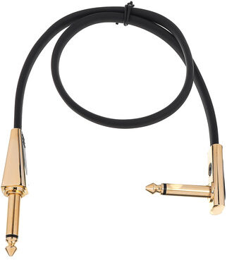 Rockboard Flat Looper/Switch Cable 40 cm nero con alloggiamento dei connettori oro