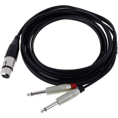 pro snake Y-Cable XLRF / 2x Jack nero pro snake Y-Cable XLRF / 2x Jack nero