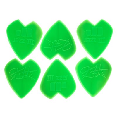 Dunlop Kirk Hammett Jazz Picks 6 Pack verde Dunlop Kirk Hammett Jazz Picks 6 Pack verde