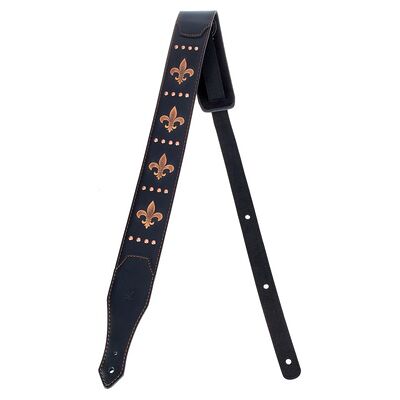 Minotaur Fleur de Lis Guitar Strap BK Black Minotaur Fleur de Lis Guitar Strap BK Black