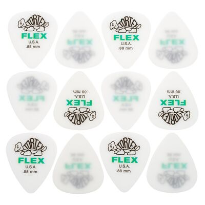 Dunlop Tortex Flex Picks 0,88 12 White Dunlop Tortex Flex Picks 0,88 12 White