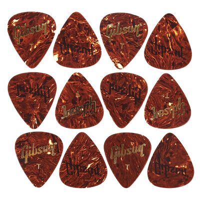 Gibson Tortoise Picks Thin 12pc Gibson Tortoise Picks Thin 12pc