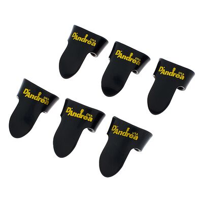 dAndrea Finger Picks 6-Set Medium BL Black dAndrea Finger Picks 6-Set Medium BL Black