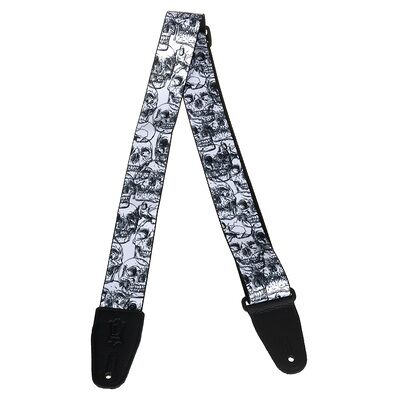 Levys Poly Strap 2" W&B; Skulls bianco e nero Levys Poly Strap 2" W&B; Skulls bianco e nero