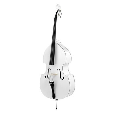Thomann Rockabilly Double Bass WH bianco con profili neri Thomann Rockabilly Double Bass WH bianco con profili neri