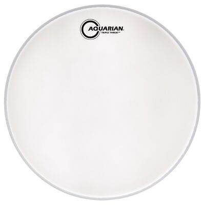 Aquarian 13" Triple Threat Snare Coated bianco con superficie sabbiata Aquarian 13" Triple Threat Snare Coated bianco con superficie sabbiata