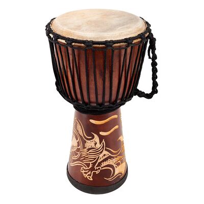 Terre Djembe Carved Dragon 50cm Terre Djembe Carved Dragon 50cm