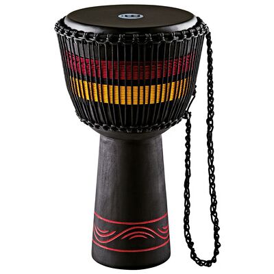 Meinl ADJ7-XL 13" Djembe Black decorated with carved red decoration Meinl ADJ7-XL 13" Djembe Black decorated with carved red decoration