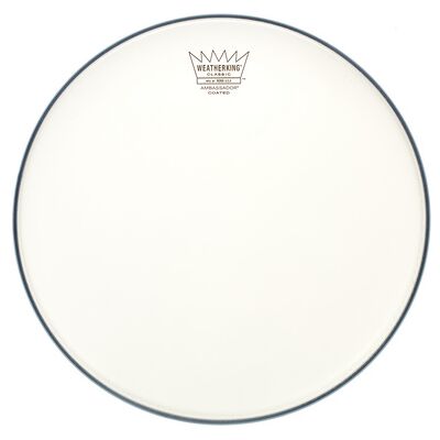 Remo 12" Ambassador Coated Classic bianco con superficie sabbiata Remo 12" Ambassador Coated Classic bianco con superficie sabbiata
