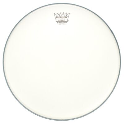 Remo 13" Ambassador Coated Classic bianco con superficie sabbiata Remo 13" Ambassador Coated Classic bianco con superficie sabbiata