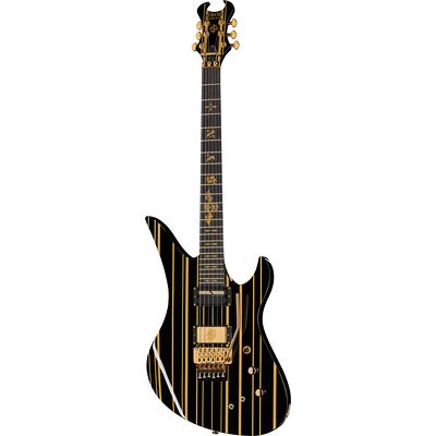 Schecter Synyster Gates Custom S BKGD nero lucido con strisce dorate Schecter Synyster Gates Custom S BKGD nero lucido con strisce dorate
