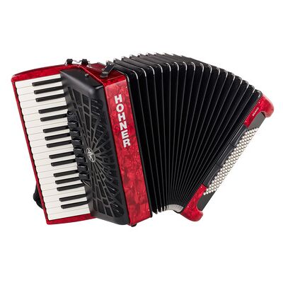 Hohner Bravo III 96 silent key red rosso Hohner Bravo III 96 silent key red rosso