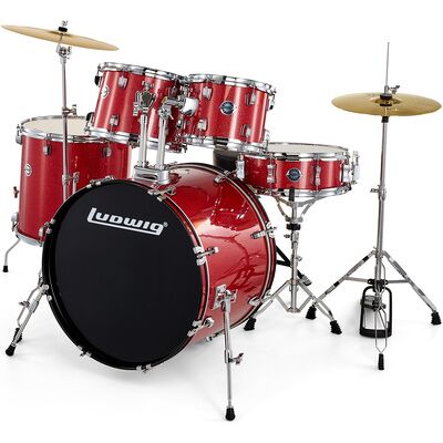 Ludwig Accent Drive 5pc Red Red Sparkle Ludwig Accent Drive 5pc Red Red Sparkle
