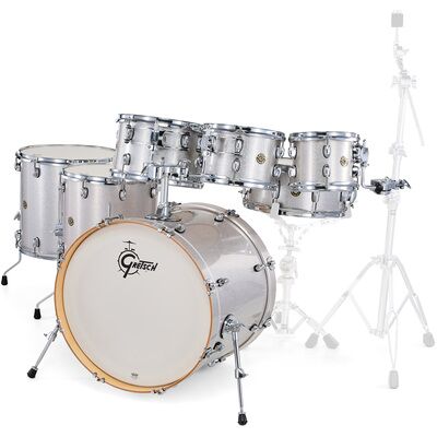Gretsch Catalina Maple 7-piece Silver Silver Sparkle Gretsch Catalina Maple 7-piece Silver Silver Sparkle