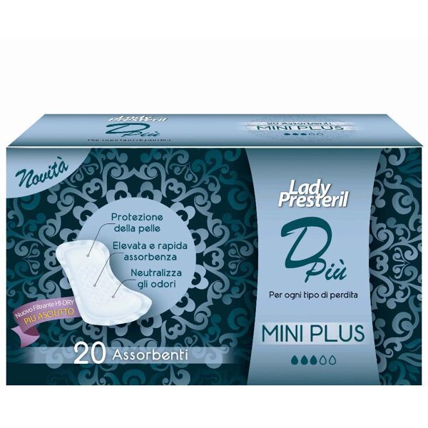 corman spa lady presteril d più mini plus assorbenti 20 pezzi