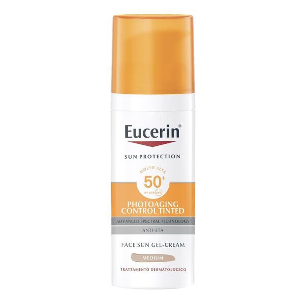 beiersdorf spa eucerin sun photo aging control tinted anti-età gel crema spf50+ colore medium 50 ml