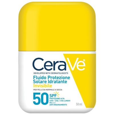 L'Oreal Cerave fluido protezione solare idratante invisibile spf50 viso 50 ml L'Oreal Cerave fluido protezione solare idratante invisibile spf50 viso 50 ml