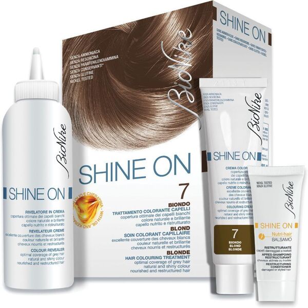 bionike shine on tintura per capelli cute sensibile 7 biondo