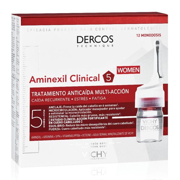 vichy dercos innovazione e bellezza dei capelli dercos aminexil pro donna trattamento anticaduta 12 fiale 6 ml