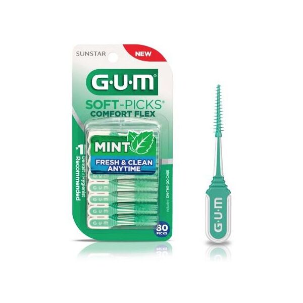 sunstar italiana srl gum salute e igiene dentale soft picks comfort flex mint scovolini interdentali ergonomici 40 pz