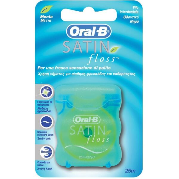 procter & gamble srl oral b satin floss filo interdentale liscio e sottile gusto menta 25 m