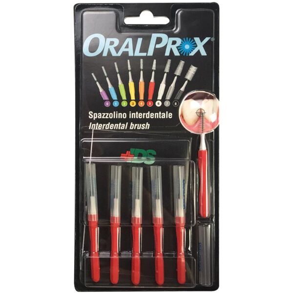 ids spa ids oralprox blister da 6 spazzolini interdentali misura 5 colore rosso