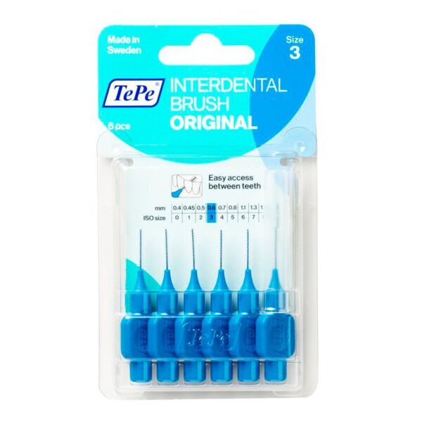 giuriati tepe tepe  cura dentale quotidiana 6 scovolini interdentali 0,6 colore blu