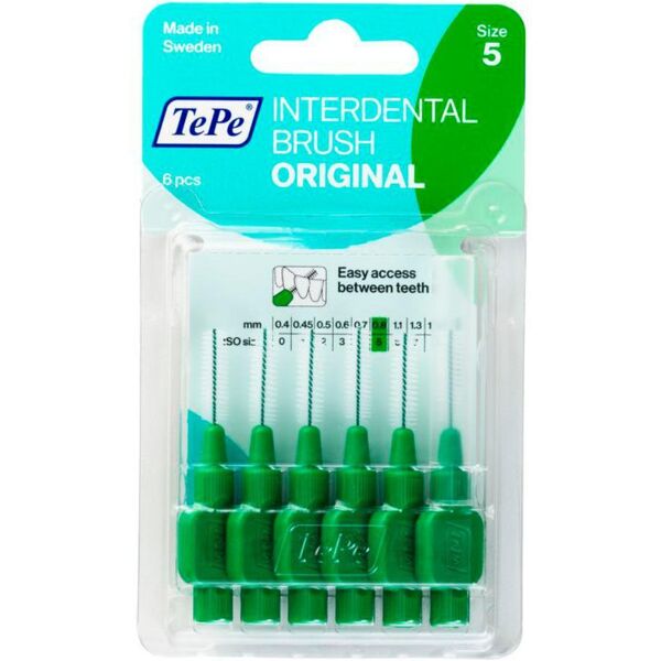 tepe prodotti ig.orale srl tepe  cura dentale quotidiana 6 scovolini interdentali 0,8 colore verde