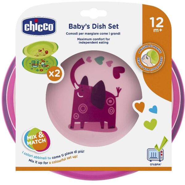 chicco ch piat fond+pian 12m+ rosa/ve