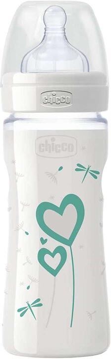 chicco artsana allattamento biberon linea original vetro tettarella caucciù 1 foro boy 240 ml