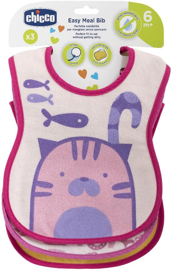 chicco ch bavaglino pappa 6m 3pz girl