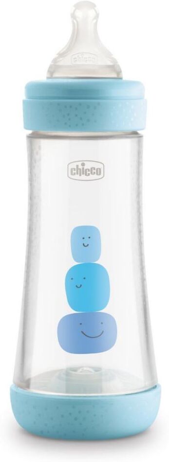 Chicco Biberon Perfect 5 Boy In Silicone 3 Fori Flusso Veloce 300 Ml