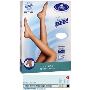 DESA PHARMA Srl Sauber Collant 70 Denari Open Toe Maglia Microrete Neutro Beige 5 Linea Classica