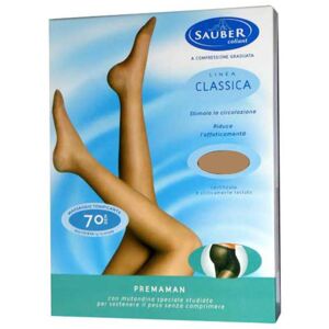 DESA PHARMA Srl Sauber Pharma Calze e Collant Linea Classica Pre-Maman Collant a Compressione Graduata 70 Den Multifibra 1 Paio Neutro Beige Taglia 3