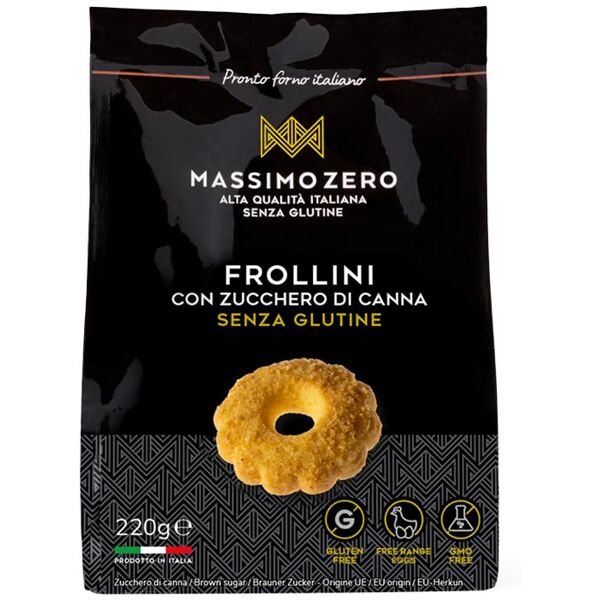 massimo zero srl massimo zero alimenti senza glutine prodotti da forno frollini con zucchero di canna 220 g