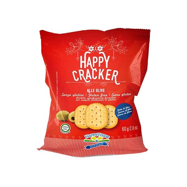 happy farm co. srl happy farm alimenti senza glutine sostituti del pane crackers alle olive fragranti e gustosi 60 g