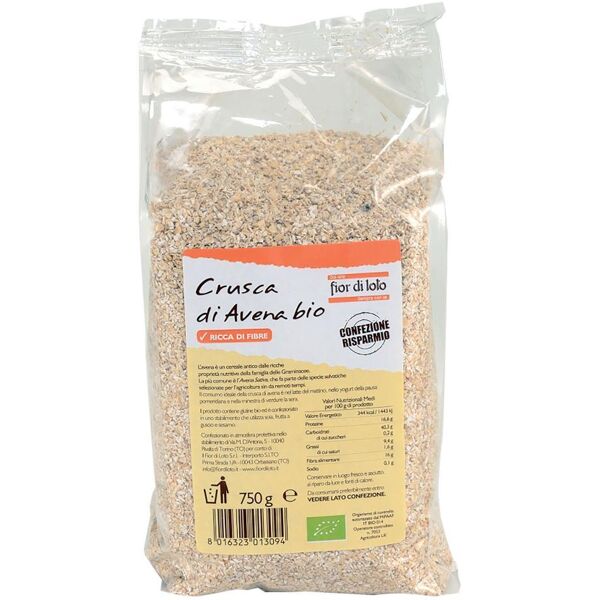 biotobio srl baule volante & fior di loto crusca di avena bio 750 g