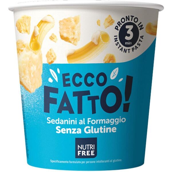 nt food spa ecco fatto! sedanini al formaggio senza glutine  nutri free 70g